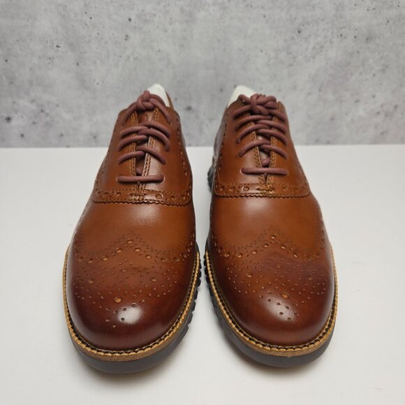 New Cole Haan Zerogrand Wing Ox Mens 8.5M British Tan Java Leather Dress Shoes - Picture 4 of 9